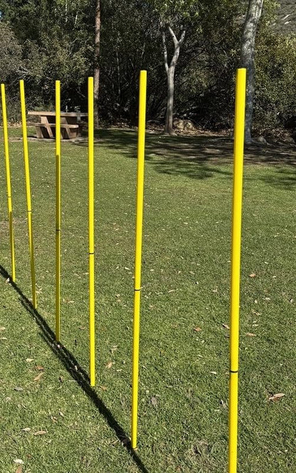 BlueDot Trading Soccer Agility Poles | Telescopic, Fixed & Collapsible Options (4, 6, 8 Piece Sets) Speed Training Poles for Agility Drills, Outdoor Games, Football & Sport Training Equipment - size: 6, style: Collapsible