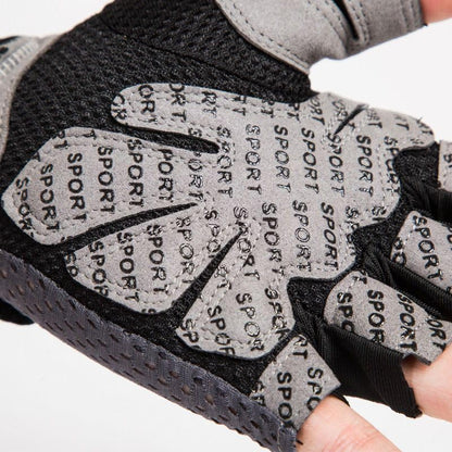 Men & Women Workout Gloves Breathable Fitness Gloves Weight Lifting Gym - color: Black with PU