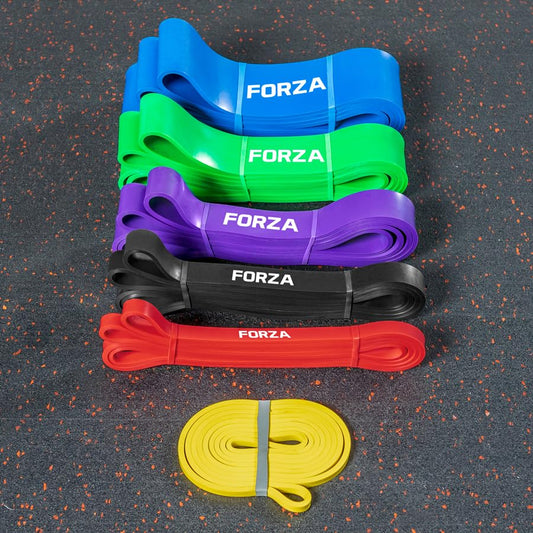METIS Resistance Exercise Bands | Heavy Duty Latex Power Bands for Strength Training, Fitness Workouts, and Assisted Pull-Ups – 6 Resistance Levels, Sold Individually or as a Set - color: Complete Set (6x Bands)