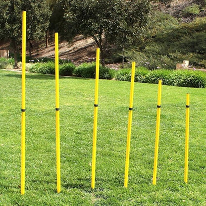 BlueDot Trading Soccer Agility Poles | Telescopic, Fixed & Collapsible Options (4, 6, 8 Piece Sets) Speed Training Poles for Agility Drills, Outdoor Games, Football & Sport Training Equipment - size: 4, style: Adjustable