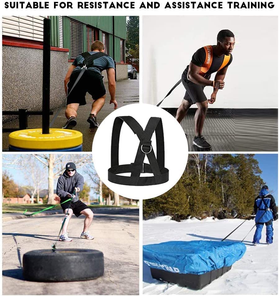 Sled Harness, Weight Speed Tire Pulling Workout Resistance and Assistance Trainer Physical Training Rope Football Exercise Equipment for Outdoor Indoor Men and Women - size: 9.8FT