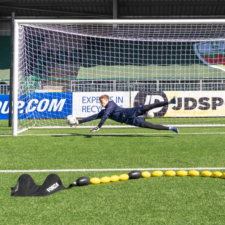FORZA Single Line Goalkeeper Ball Deflector – Premium Soccer Training Tool for Enhanced Reaction Time & Ball Control - style: With Weights