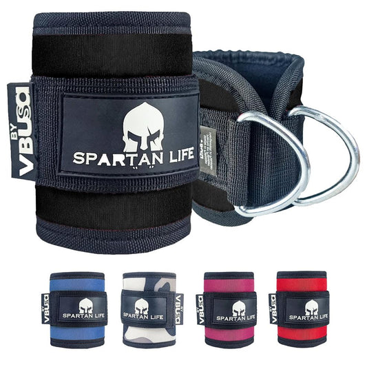 Ankle Strap for Cable Machine and Resistance Bands - Workout Kickback Ankle Cuffs - Ideal Ankle Bands for Working Out, Booty Workouts, Leg Extension, Hip Abductors & Lower Body Exercise - color: Black