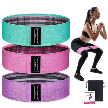 Premium Fabric Resistance Bands Set for Women (3-Pack or 6-Pack) – Non-Slip Workout Bands for Glutes, Legs & Hips – Elastic Booty Bands with Carry Bag, Ideal for Home Fitness, Yoga & Pilates