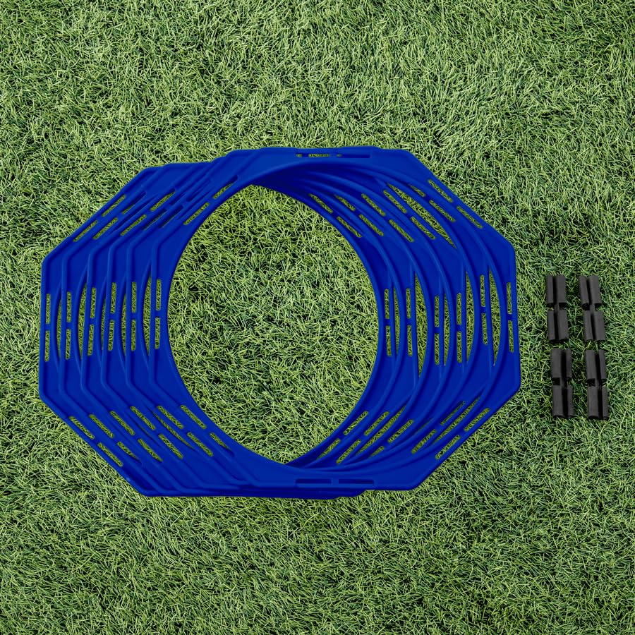 FORZA Agility Training Octa Rings [Pack of 6] | Soccer Training Equipment | Multi-Sport Agility Ring Set | Speed Training Equipment | Sports Equipment - color: Electric Blue