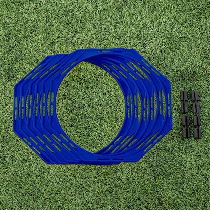 FORZA Agility Training Octa Rings [Pack of 6] | Soccer Training Equipment | Multi-Sport Agility Ring Set | Speed Training Equipment | Sports Equipment - color: Electric Blue
