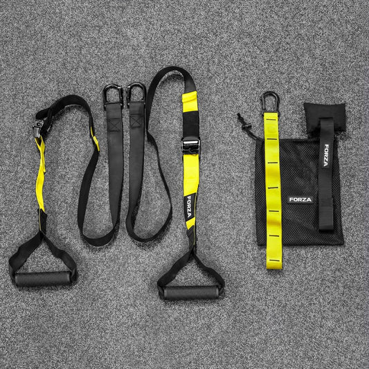 FORZA Suspension Training Straps | Adjustable Bodyweight Resistance Trainer with Door Anchor, EVA Foam Handles & Carry Bag | Home Gym Workout Straps for Strength, Core & Full Body Training