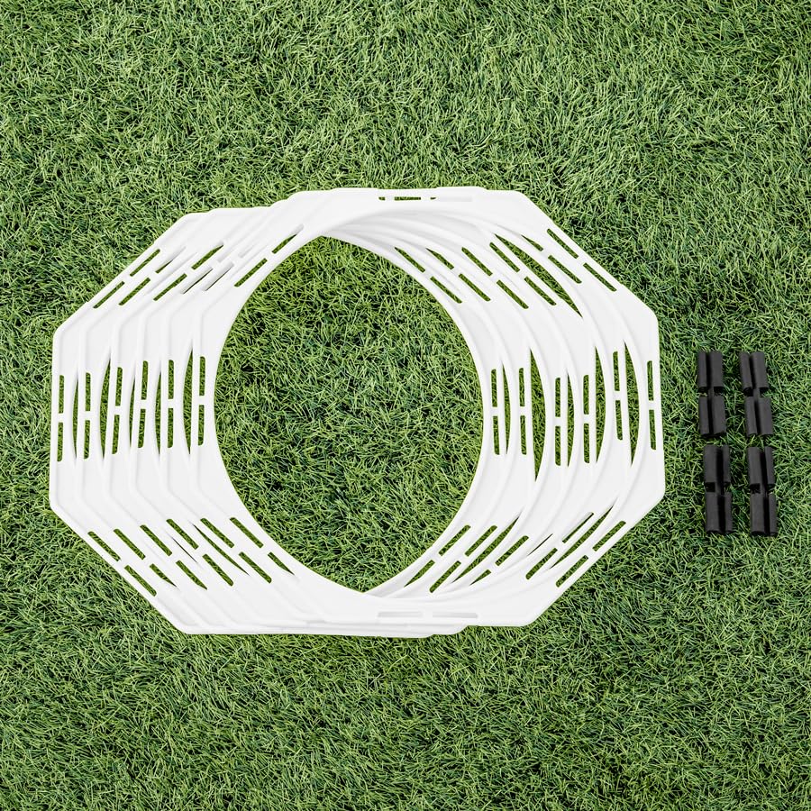 FORZA Agility Training Octa Rings [Pack of 6] | Soccer Training Equipment | Multi-Sport Agility Ring Set | Speed Training Equipment | Sports Equipment - color: White