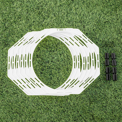 FORZA Agility Training Octa Rings [Pack of 6] | Soccer Training Equipment | Multi-Sport Agility Ring Set | Speed Training Equipment | Sports Equipment - color: White