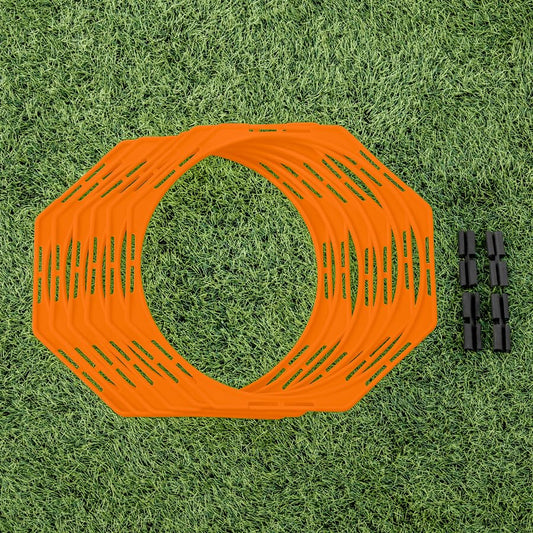 FORZA Agility Training Octa Rings [Pack of 6] | Soccer Training Equipment | Multi-Sport Agility Ring Set | Speed Training Equipment | Sports Equipment - color: Fluro Orange