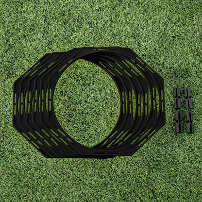 FORZA Agility Training Octa Rings [Pack of 6] | Soccer Training Equipment | Multi-Sport Agility Ring Set | Speed Training Equipment | Sports Equipment - color: Black