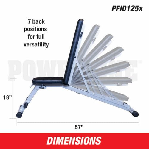 Body-Solid Powerline Folding Bench - 7-Position Adjustable Weight Bench for Home Gym, Incline/Decline, No Assembly Required, Silver/Black