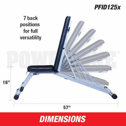 Body-Solid Powerline Folding Bench - 7-Position Adjustable Weight Bench for Home Gym, Incline/Decline, No Assembly Required, Silver/Black